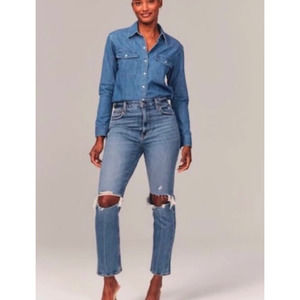 Abercrombie & Fitch The Ankle Straight Ultra High Rise Size4